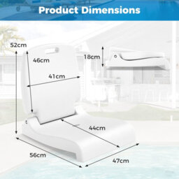 Costway Foldable Outdoor Pool Chair Poolside Chairs For Edge Of Pool-White - thumbnail 2