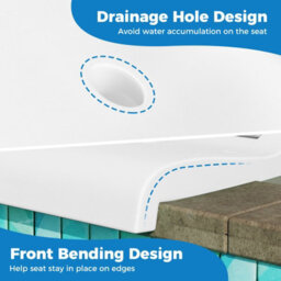 Costway Foldable Outdoor Pool Chair Poolside Chairs For Edge Of Pool-White - thumbnail 6