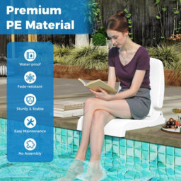 Costway Foldable Outdoor Pool Chair Poolside Chairs For Edge Of Pool-White - thumbnail 7