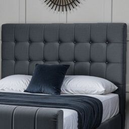 UKBEDFURNITURE Orlando Steel Plush Valvet Upholstered Bed Frame - Slatted Base With 10 Inch Orthopedic Mattress - 48 Inch Headboard - thumbnail 2