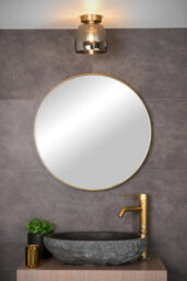 Lucide Tyler Retro Flush Ceiling Light Bathroom 16,1Cm - 1Xg9 - Ip44 - Matt Gold, Brass - thumbnail 4