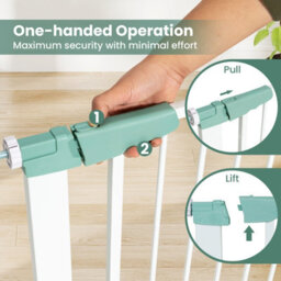 Costway Baby Gate Wide Child Safety Gate Fits 80-123 Cm Openings-White - thumbnail 5