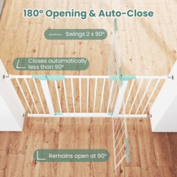 Costway Baby Gate Wide Child Safety Gate Fits 80-123 Cm Openings-White - thumbnail 6