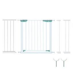 Costway Baby Gate Wide Child Safety Gate Fits 80-123 Cm Openings-White - thumbnail 1