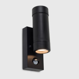 Valuelights Trenley Black Ip44 Rated Outdoor Garden Up Down Wall Light With Pir Motion Sensor - thumbnail 2