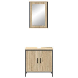 Walplus Bathroom Furniture Set With Shelf 2 Pcs Brown 60 X 30 X 60 Cm - thumbnail 7