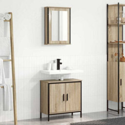 Walplus Bathroom Furniture Set With Shelf 2 Pcs Brown 60 X 30 X 60 Cm - thumbnail 4