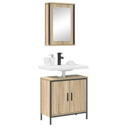 Walplus Bathroom Furniture Set With Shelf 2 Pcs Brown 60 X 30 X 60 Cm - thumbnail 3