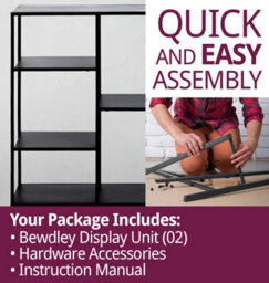 Hallowood Furniture Bewdley Display Unit 120Cm With 3 Shelves - thumbnail 7