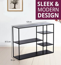 Hallowood Furniture Bewdley Display Unit 120Cm With 3 Shelves - thumbnail 3