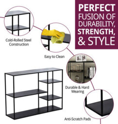 Hallowood Furniture Bewdley Display Unit 120Cm With 3 Shelves - thumbnail 2