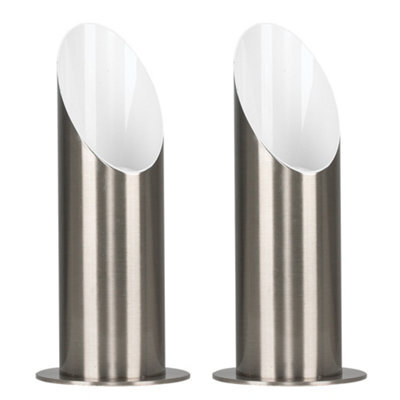 Valuelights Pair Of Brushed Chrome Table Floor Standing Uplighter Wall Wash Lamps - image 1