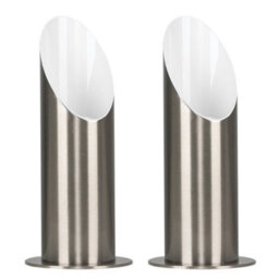 Valuelights Pair Of Brushed Chrome Table Floor Standing Uplighter Wall Wash Lamps - thumbnail 1