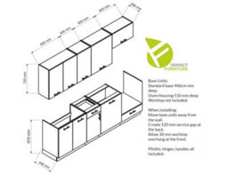 Impact Furniture Kitchen Cabinets Set 8 Units Cupboard 240Cm Kitchenette Soft Close Oak Dark Grey Storage Clara - thumbnail 3