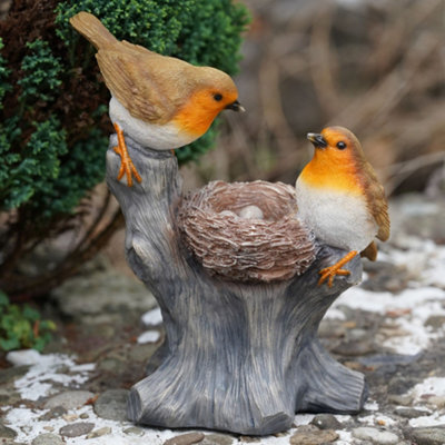 Burgess Nesting Robins Resin Statue Home Garden British Bird Sculpture Outdoor Ornament Robin Appears British Gift - image 1