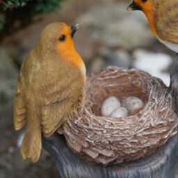 Burgess Nesting Robins Resin Statue Home Garden British Bird Sculpture Outdoor Ornament Robin Appears British Gift - thumbnail 6