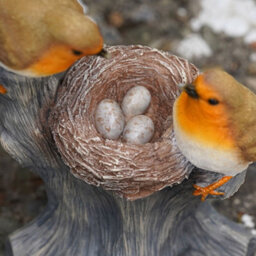 Burgess Nesting Robins Resin Statue Home Garden British Bird Sculpture Outdoor Ornament Robin Appears British Gift - thumbnail 3