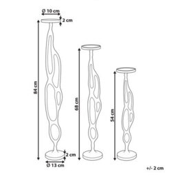 Beliani Set Of 3 Candle Holders Buni Metal 54/68/84 Cm Black - thumbnail 3