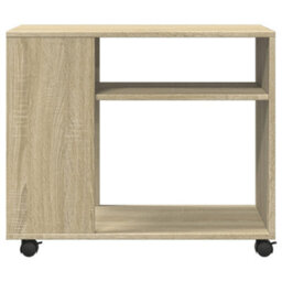 Berkfield Side Table With Wheels Sonoma Oak 70X35X60 Cm Engineered Wood - thumbnail 5