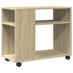 Berkfield Side Table With Wheels Sonoma Oak 70X35X60 Cm Engineered Wood - thumbnail 2