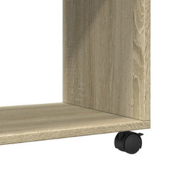 Berkfield Side Table With Wheels Sonoma Oak 70X35X60 Cm Engineered Wood - thumbnail 8