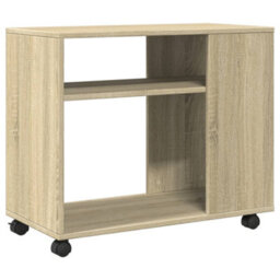 Berkfield Side Table With Wheels Sonoma Oak 70X35X60 Cm Engineered Wood - thumbnail 7