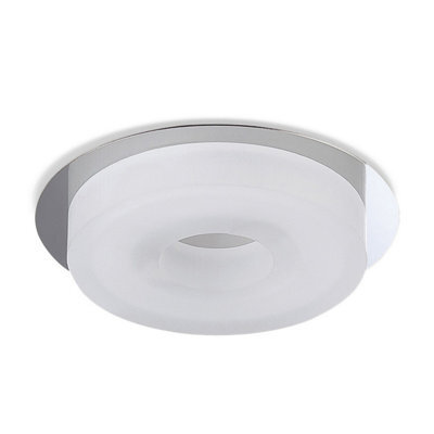 Luminosa Lighting Luminosa Marcel Recessed Down Light 6W Led Round 3000K Ip44, 550Lm, Polished Chrome/frosted Acrylic, Driver Included - image 1