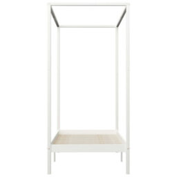 Vidaxl Canopy Bed Frame Without Mattress White Solid Wood 100X200 Cm - thumbnail 4