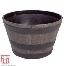 Garden Gear Vegetable Garden Wooden Effect Barrel Planter, Outdoor Or Indoor Half Whiskey Cask Flower Pot (X8 Small) - thumbnail 2