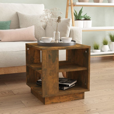 Berkfield Coffee Table Smoked Oak 40X40X43 Cm Engineered Wood - image 1