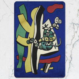 Benjamin Tate Design Abstract Artwork Placemats And Coasters Set With Wood Base In Blue Palette Limited Edition - thumbnail 2