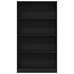 Vidaxl 4-Tier Bookcase Black Oak 80X24X143 Cm Engineered Wood - thumbnail 5