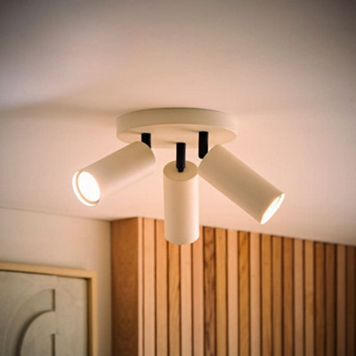 Valuelights Taylor Matte Beige Tube 3 Way Adjustable Ceiling Spotlight And Bulbs - image 1