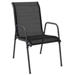 Berkfield Garden Chairs 6 Pcs Steel And Textilene Black - thumbnail 3