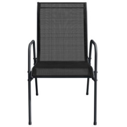 Berkfield Garden Chairs 6 Pcs Steel And Textilene Black - thumbnail 4