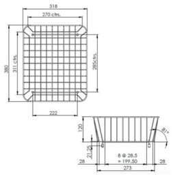 Modern Reginox Grey Wire Mesh Rectangle Metal Basket Accessory Stainless Steel - thumbnail 2