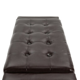 Homcom 40X90Cm Pu Leather Storage Ottoman Bench Wood Frame W/ Tufting Feet Brown - thumbnail 8