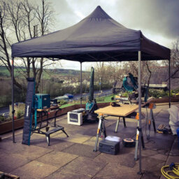 Vaunt Gazebo Heavy Duty Steel Black Outdoor Work Shelter 3M X 3M Tent V1903200 - thumbnail 2