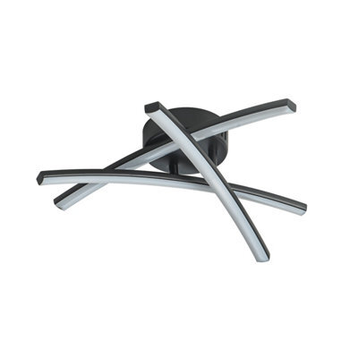 First Choice Lighting Yardley - Black Led Flush Ceiling Light - image 1