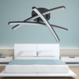 First Choice Lighting Yardley - Black Led Flush Ceiling Light - thumbnail 6