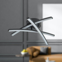 First Choice Lighting Yardley - Black Led Flush Ceiling Light - thumbnail 7