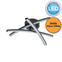 First Choice Lighting Yardley - Black Led Flush Ceiling Light - thumbnail 2