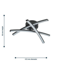 First Choice Lighting Yardley - Black Led Flush Ceiling Light - thumbnail 8