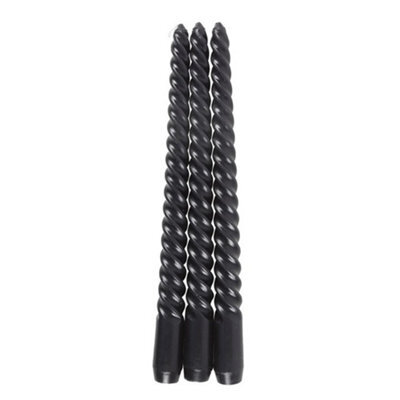 Something Different Dark Romance Twist Taper Candle (Pack Of 3) Black (One Size) - image 1
