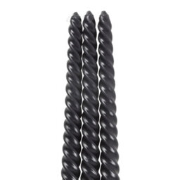 Something Different Dark Romance Twist Taper Candle (Pack Of 3) Black (One Size) - thumbnail 2