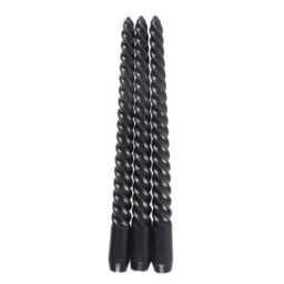Something Different Dark Romance Twist Taper Candle (Pack Of 3) Black (One Size) - thumbnail 1