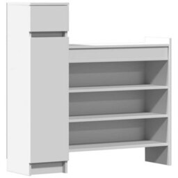 Walplus Shoe Cabinet White 100.5X28X100 Cm Engineered Wood - thumbnail 2
