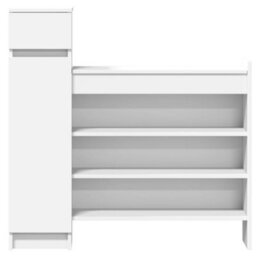Walplus Shoe Cabinet White 100.5X28X100 Cm Engineered Wood - thumbnail 6