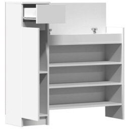 Walplus Shoe Cabinet White 100.5X28X100 Cm Engineered Wood - thumbnail 5