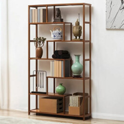 Brown / 99X25.3X175Cm 7 Tier Bookcase Book Shelf Rack Display Storage Shelving Unit Livingroom Bedroom - thumbnail 5